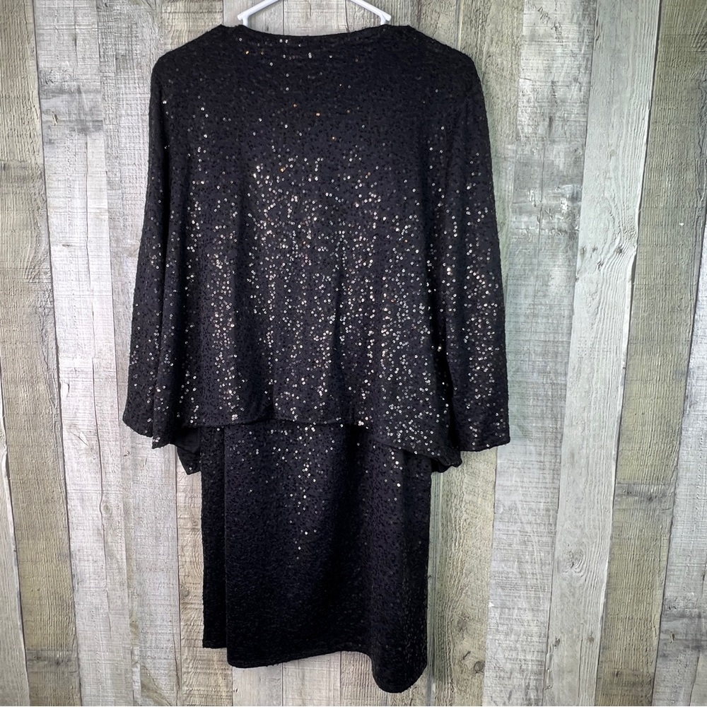 Eileen Fisher XL Sleeveless Crewneck Sequin Dress with Matching Sequin Jacket - Picture 2 of 11